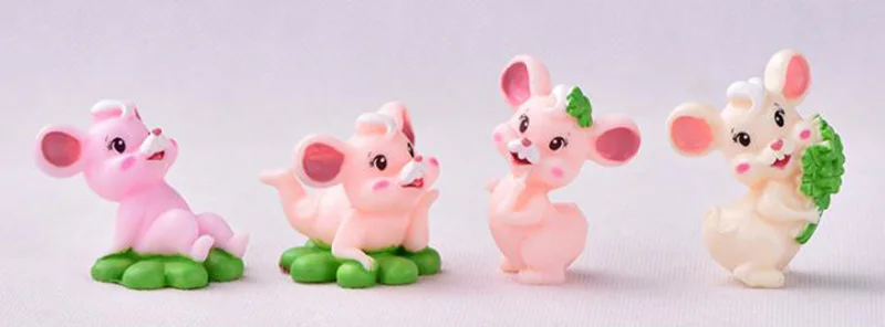 Lucky Fortune мультфильм Розовая мышь Фея Сад миниатюрные Kawaii мышь микро Пейзаж украшения для самодельного изготовления домашний декор 1 шт