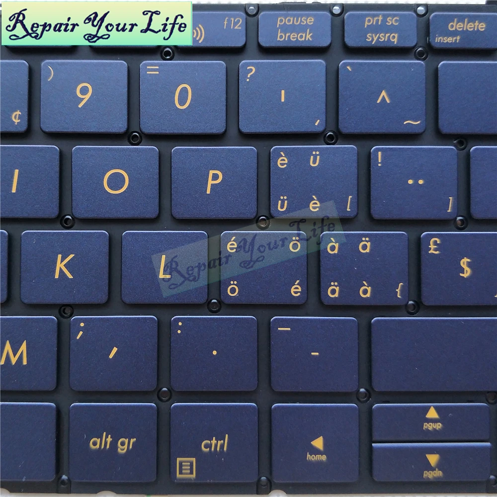 Клавиатура для ноутбука Asus ZenBook 3 UX390UA UX390 Швейцарский Стандарт SW с подсветкой