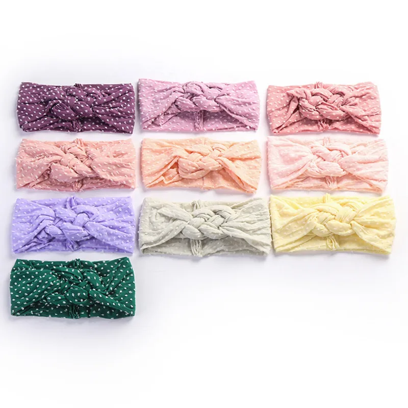 

Baby girls Sailor Knot Nylon Headbands, Polka Dot Braided Nylon Headwraps Baby Hair accessories