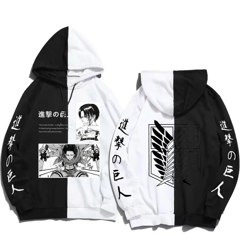 

Attack on Titan Autumn and Winter Hoodies Men Sweater Print Hoodies Shingeki No Kyojin Anime Sweater Pullover Patchwork Hoodie