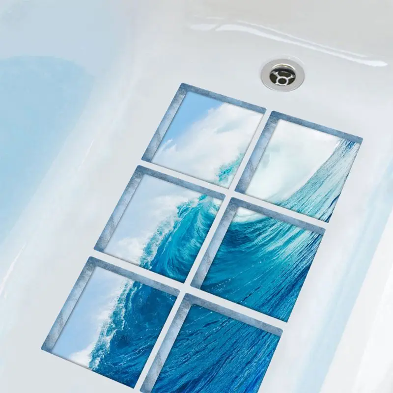 6 шт. Нескользящие наклейки с цветами безопасные лестницы для душа клейкие ванны