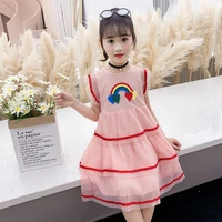2021 summer girls dress toddler girls 2021 cotton ruffles colorful princess dress baby girl clothes mesh cake dress
