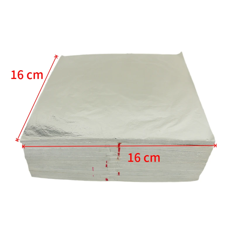 Листовой лист из алюминиевой фольги с имитацией серебра 16 х16 см 100