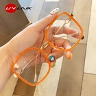 UVLAIK большая прозрачная оправа для очков Женская модная зеленая оранжевая прозрачная оправа для очков женские большие квадратные очки из сплава