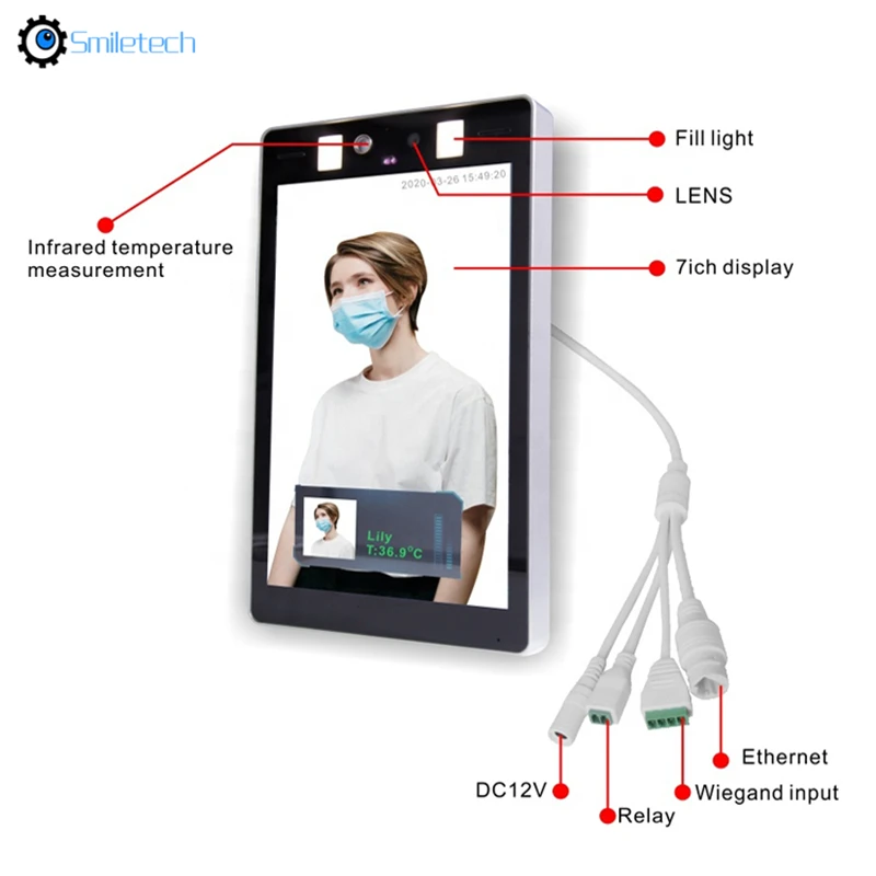 Распознавания лиц Крытый 2MP IP Камера в маске обнаружения 1080P Сеть планшета