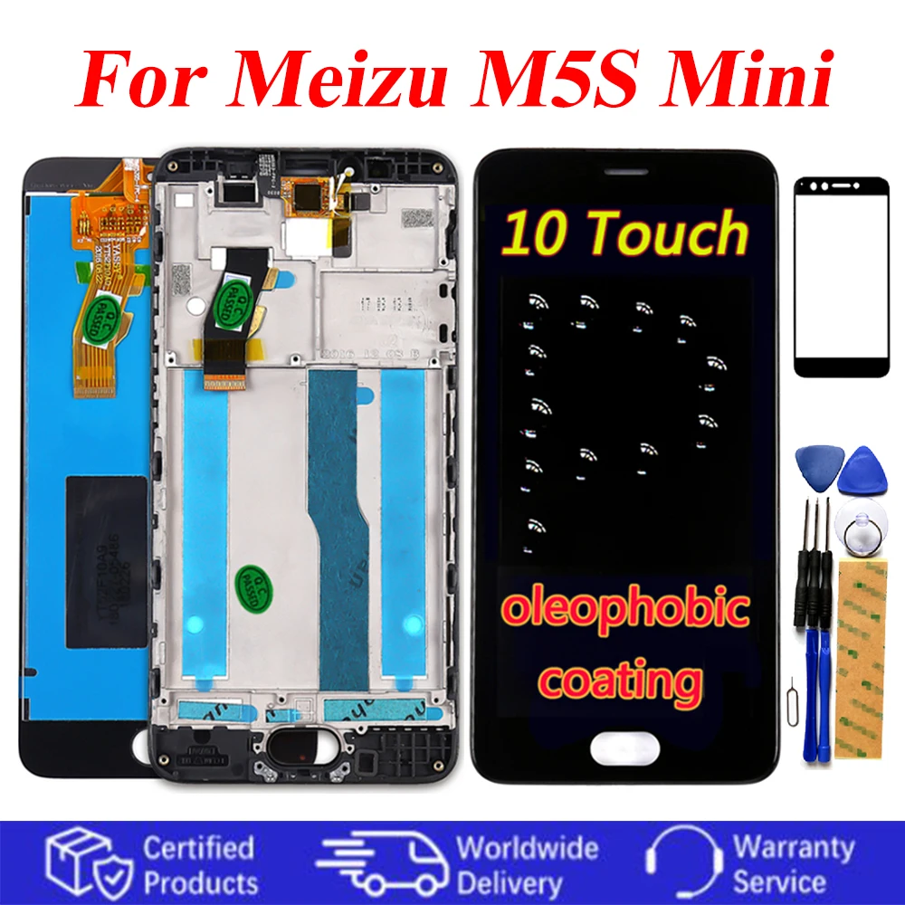 ЖК дисплей 5 2 дюйма для Meizu M5S M612h экран с дигитайзером в сборе 10 точек касания