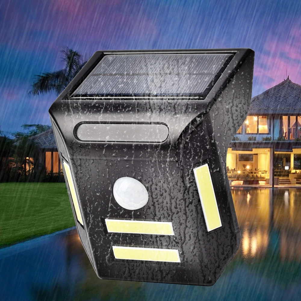 NEWKBO 4 COB LEDs Solar Powered Motion Sensor Light Waterproof Wall Lamp for Path Garden | Освещение