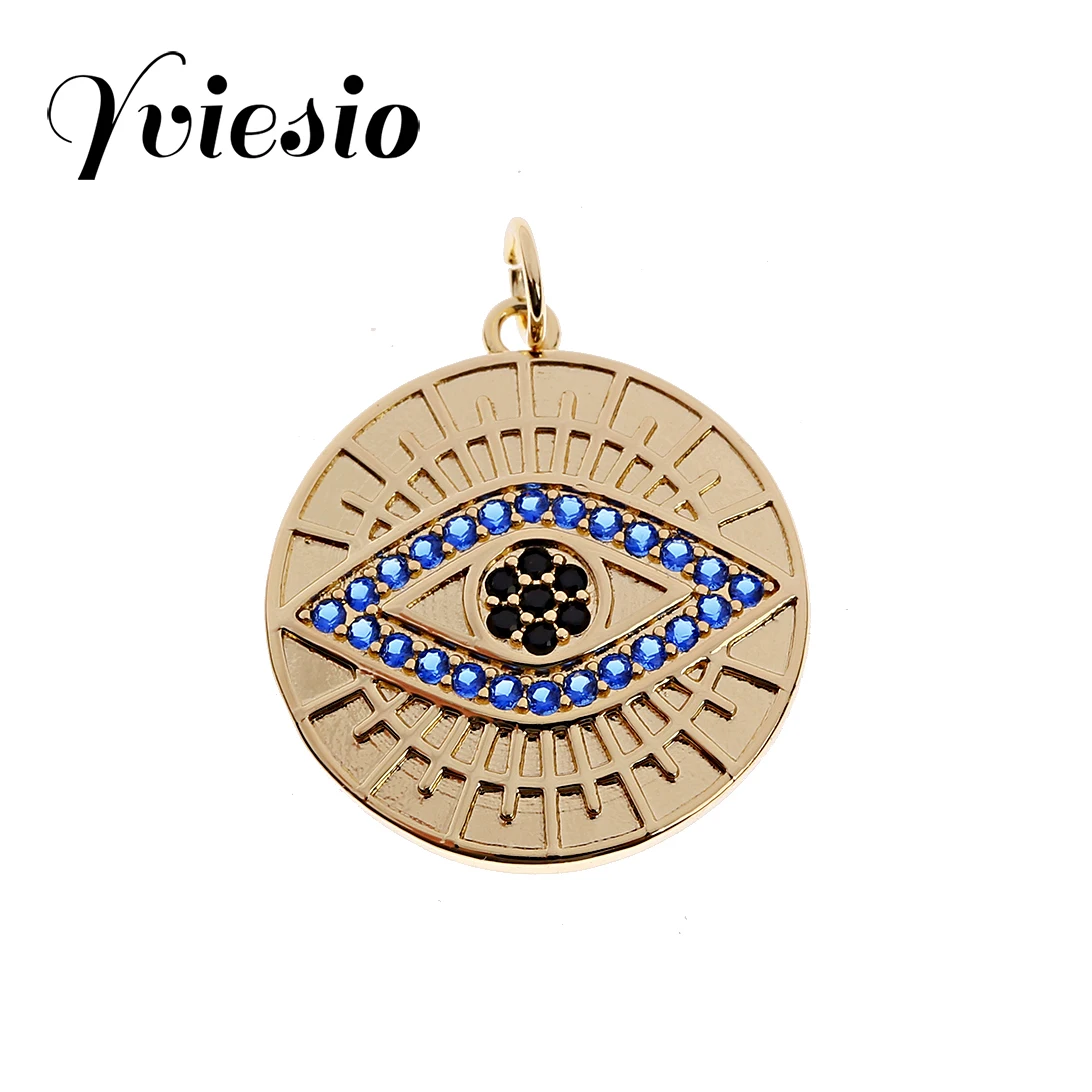 

Медная микро-инкрустированная циркониевая круглая подвеска «сглаза», «сделай сам», ювелирные изделия, аксессуары, оптовая продажа