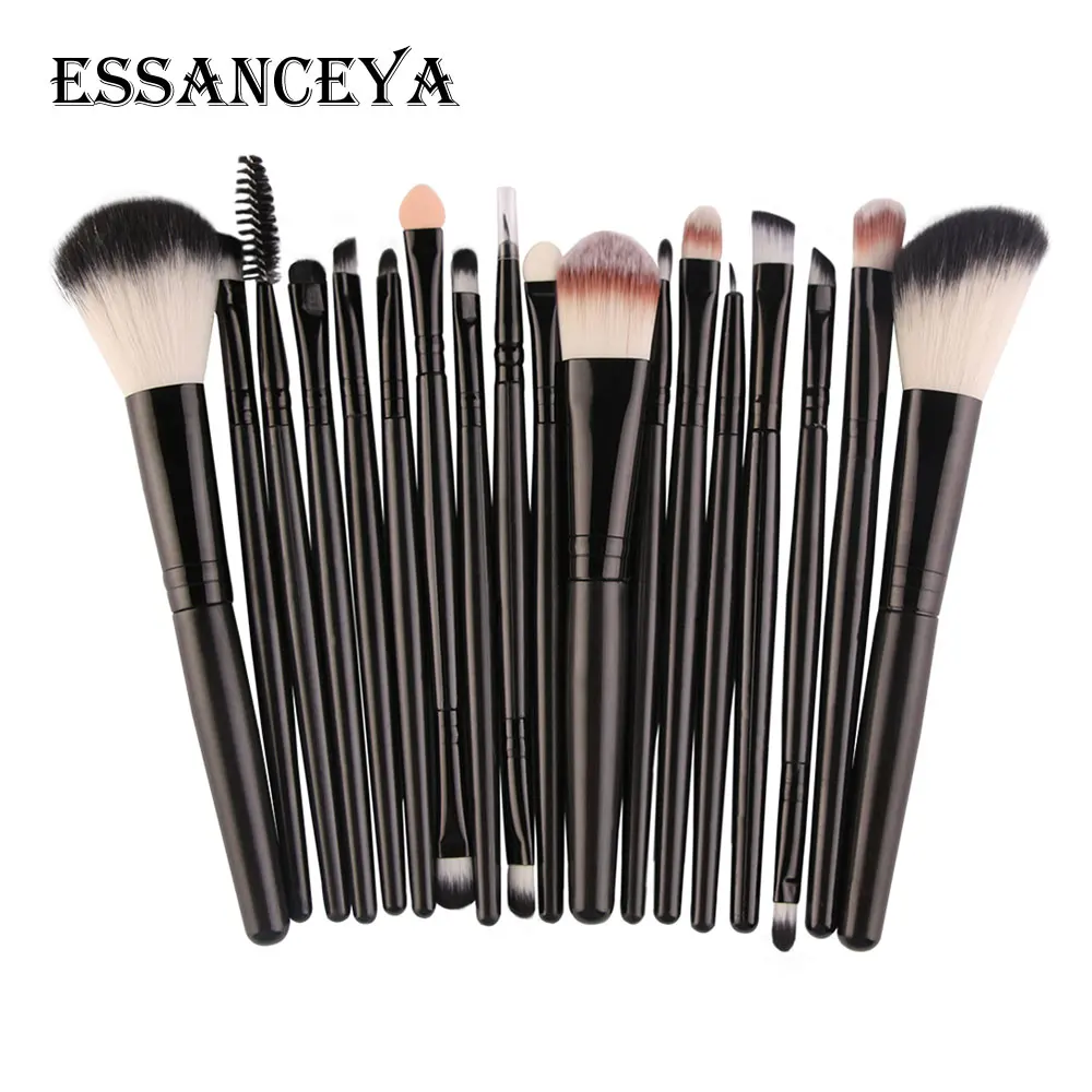 18PCS-HB ESSANCEYA 6-18 шт. набор кистей для макияжа, Тональная основа, пудра, румяна, тени для век, подводка для глаз, губ, косметический набор кистей для макияжа, инструменты - Handle Color: 18PCS-HB