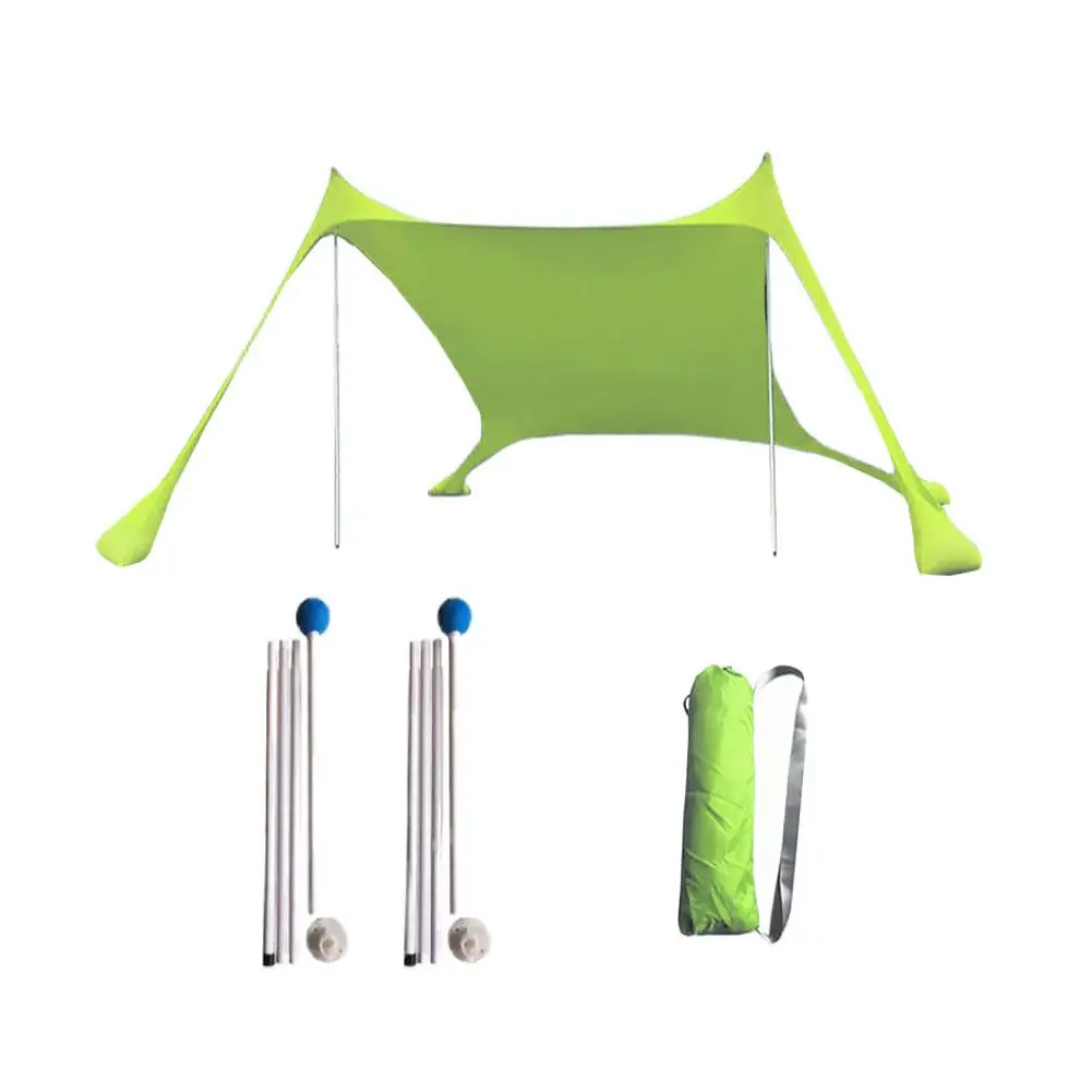 구매 패밀리 비치 차양 경량 차양 텐트 샌드백 앵커 4 개 무료 페그 UPF50 + UV 대형 휴대용 캐노피 공원 및 야외