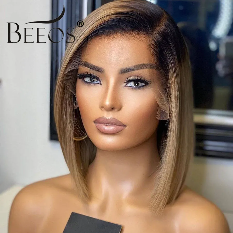 Beeos 180% 13*4 парик из человеческих волос с глубокой кружевной передней частью прямые