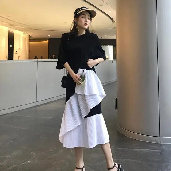 Clobee 2020 новое летнее женское платье с коротким рукавом в стиле пэчворк элегантное