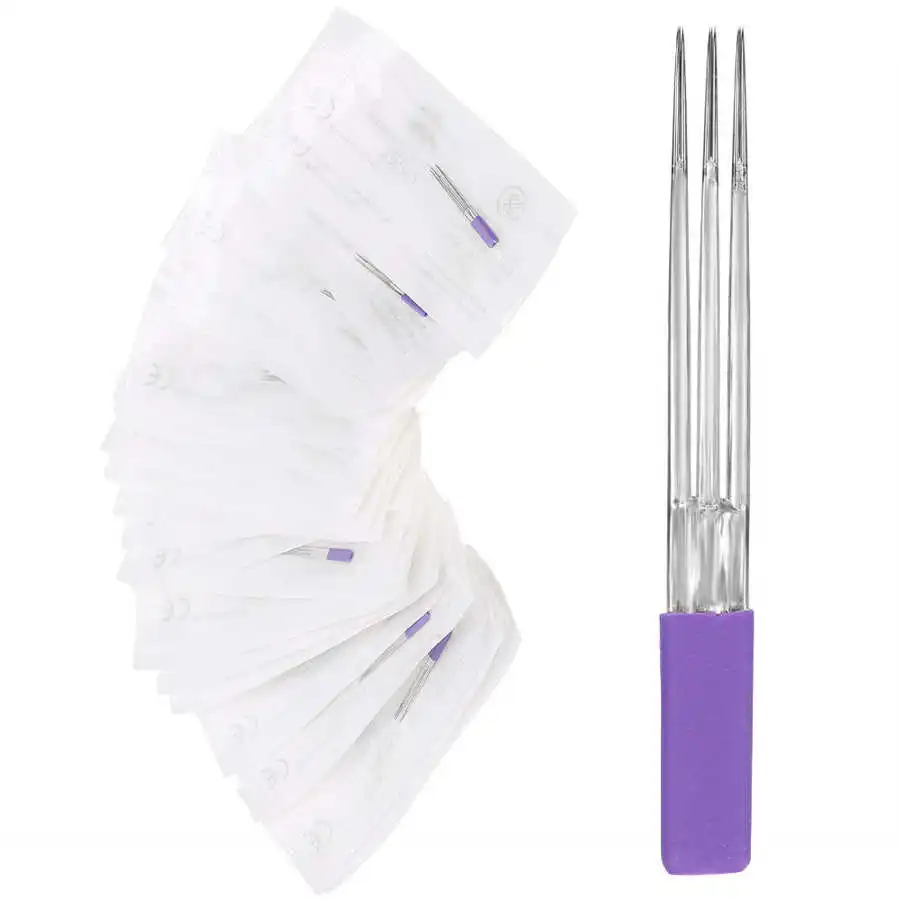 30pcs Manual Tattoo Needles Makeup Microblading Semi-Permanent Eyebrow Needle foe Pen Make up Accessories 3 x 3RL | Красота и