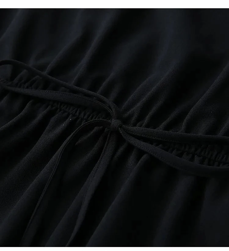 

CACNCUT 5XL 6XL Summer Large Size Office Dress Women Casual Big Size V Neck Black Work Dress Female 4XL Plus size Slim Dress