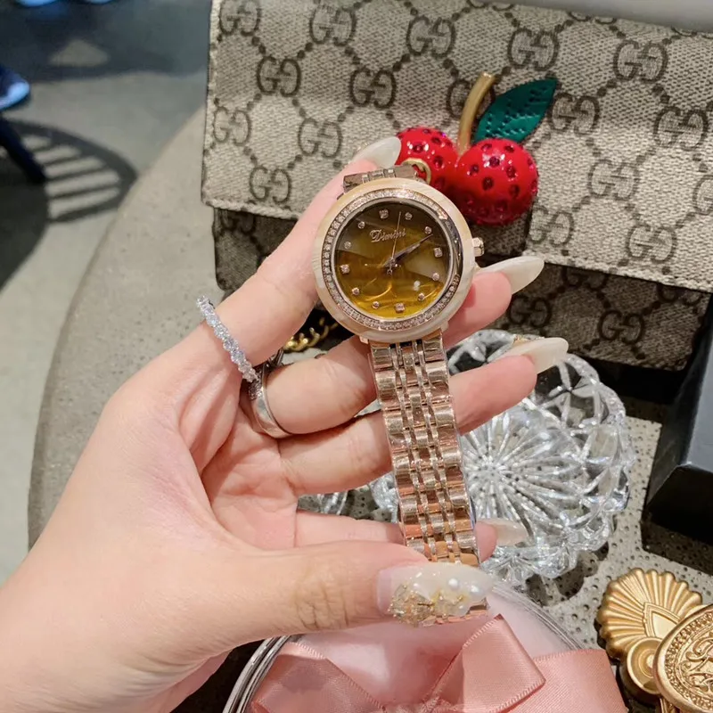 Женские кварцевые часы с тигровым глазом полностью стальные цвета розового