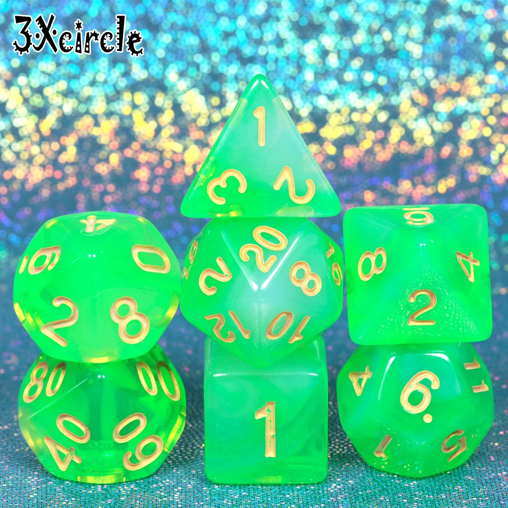 7 шт. полупрозрачные кости для настольных игр|Кубики| |