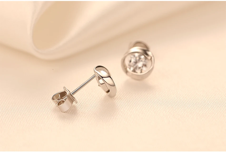 CZCITY, брендовые милые серьги-гвоздики для женщин, простая Роза, CZ камень, настоящая 925 пробы, серебряные ювелирные изделия, серьги