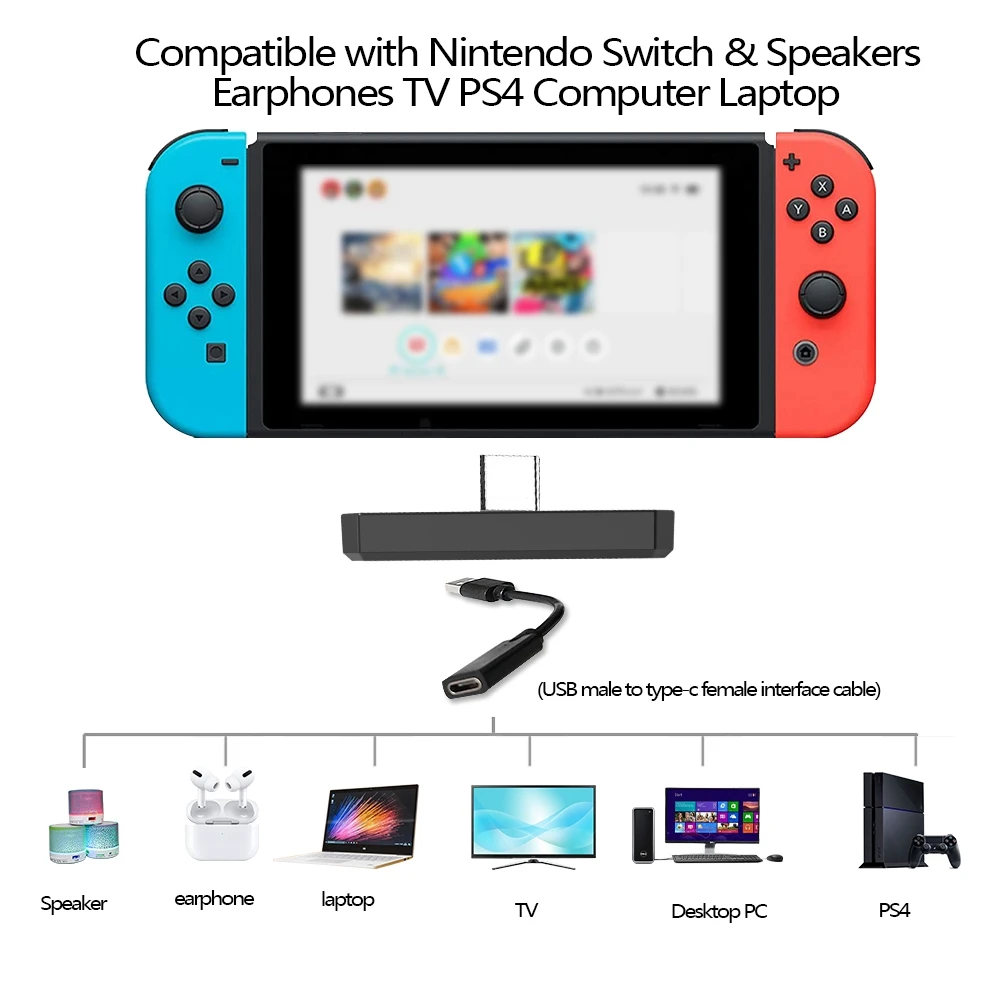 

B35 Bluetooth Wireless o TYPE-C Transmitter USB Type C Transceiver Adapter for Nintendo Switch for Switch Lite PS4