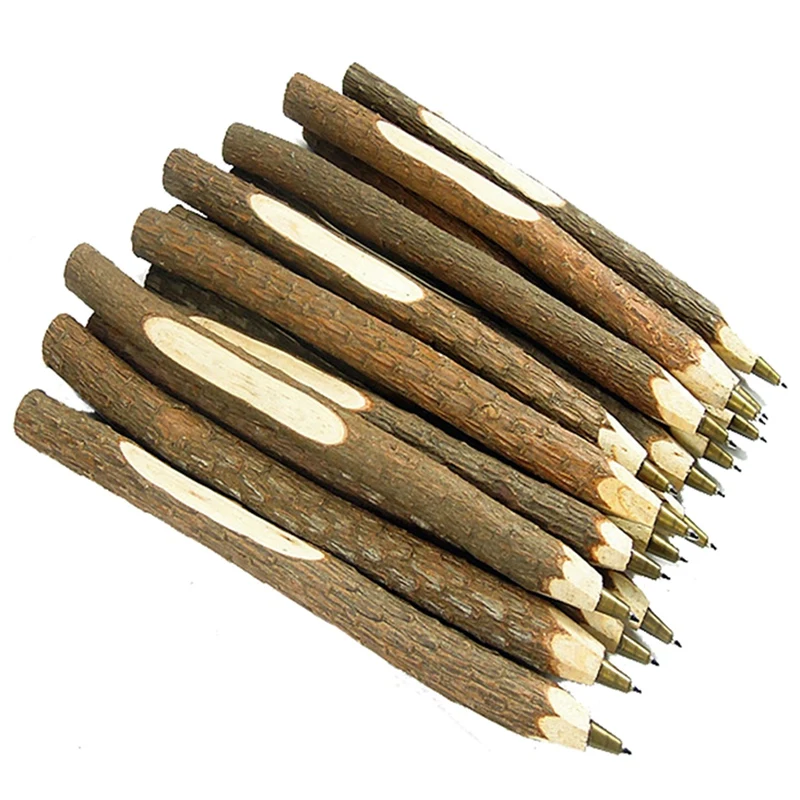100 креативных ручных деревянных заводских веток шариковых ручек канцелярские