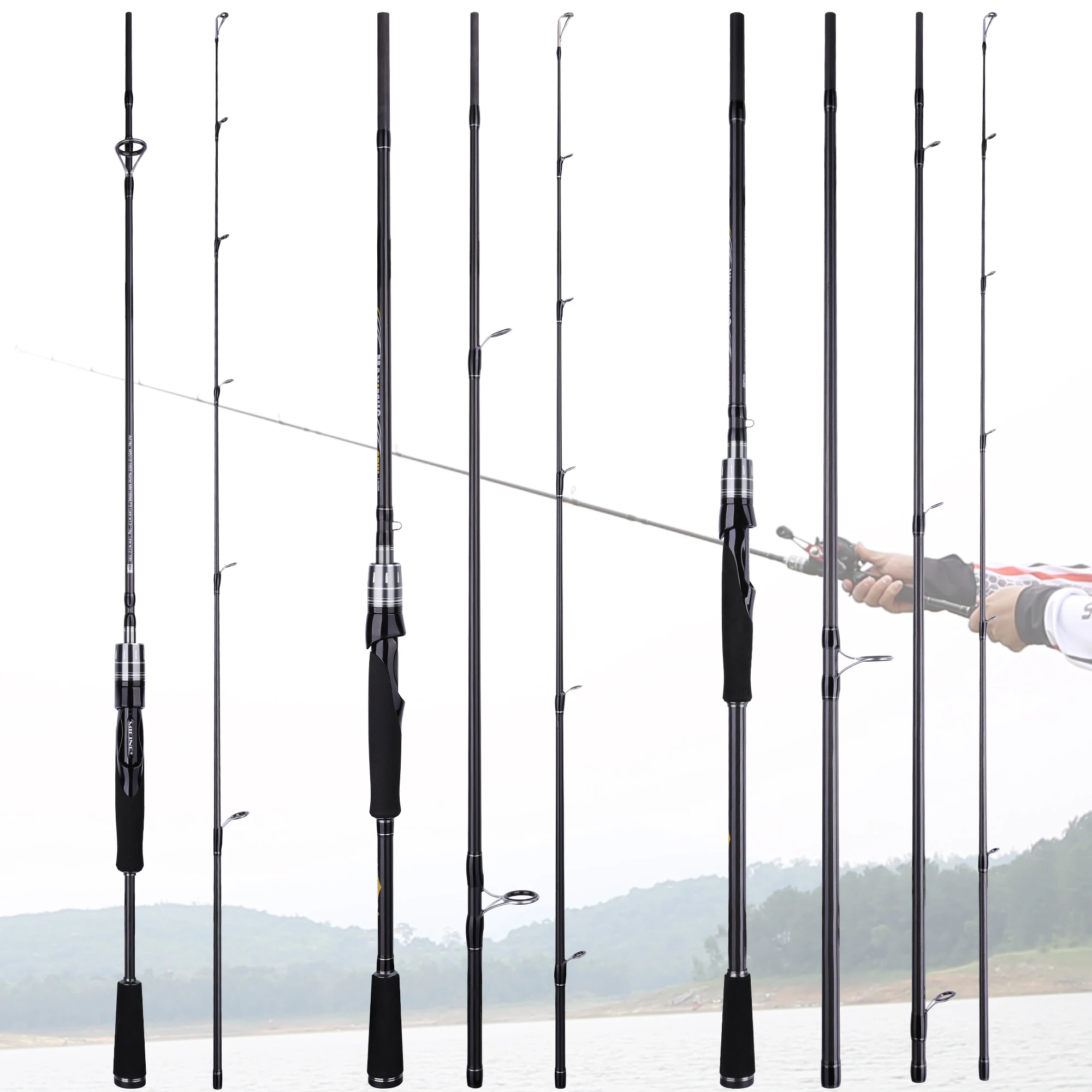 MIFINE MAXIMUS Spinning Lure Fishing Rod 1.68m 2.1m 2.4m 2.7m 3.0m Carbon FUJI Travel Lure Rod Baitcasting 3-50g Action ML/M/MH