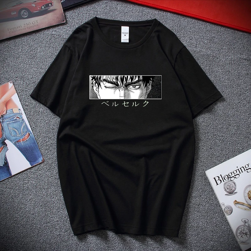 

Summer Popular Street T-shirt Berserk Harajuku Pure Cotton Cartoon Cool Comics Japanese Anime Breathable Men's Unisex T-shirt