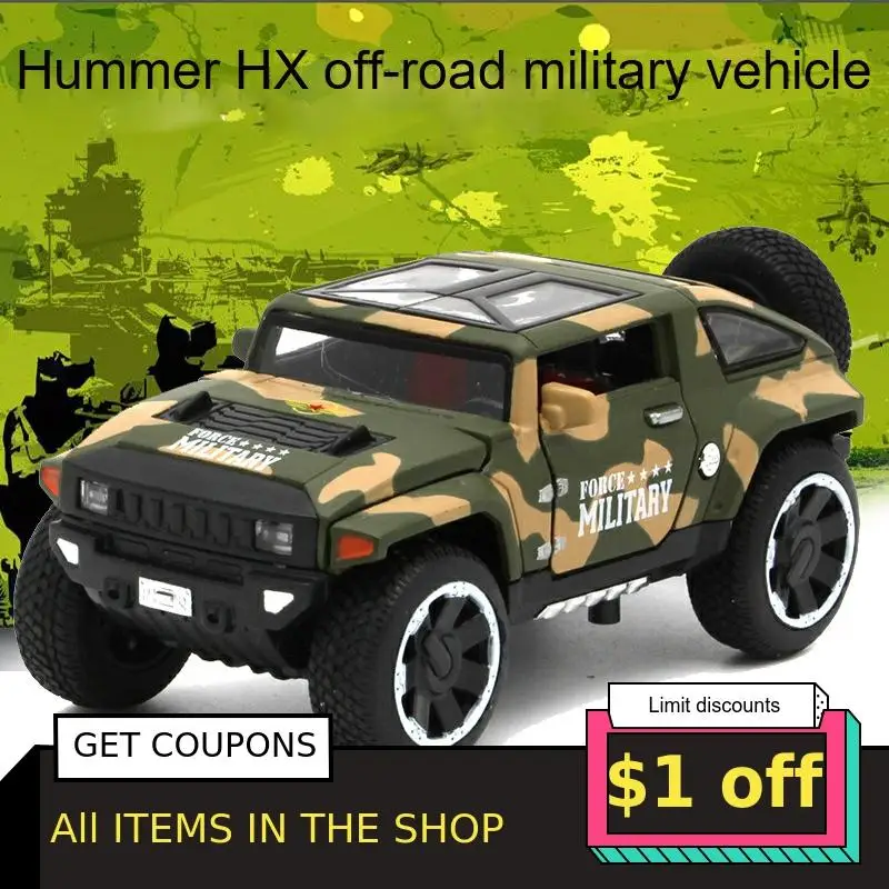 1/32 сплав Hummer XH внедорожный автомобиль литой металл модель автомобиля со звуком и