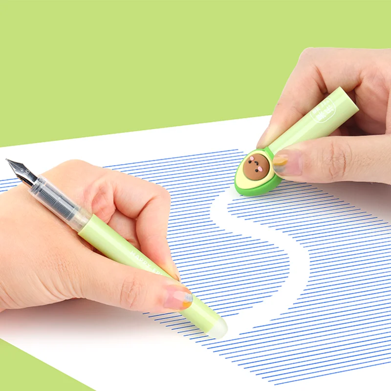 1-Piece Cute Fruit Fountain Pen 0.5mm Heat Sensitive Erasable Ink Pens for Kids Student Kawaii Stationery School Office Supplies |