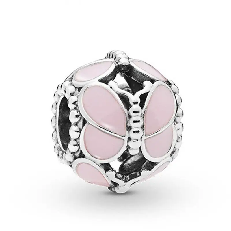 

1 шт. новый милый розовый кулон в виде бабочки DIY бусины подходят для оригинального браслета Pandora очаровательные женские ювелирные изделия п...