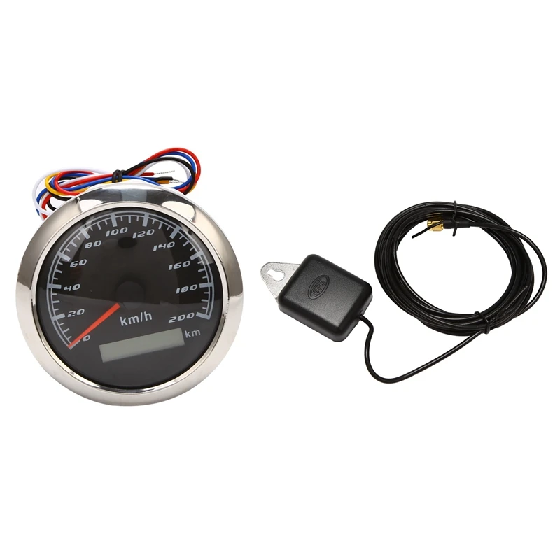 

85 мм GPS Морской Тахометр спидометр 12V / 24V с красным Подсветка одометр спидометр для автомобилей мотоциклы и лодки