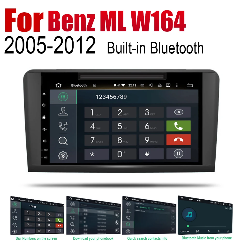 Android 2 Din Авто DVD Радио для Mercedes Benz ML Class W164 2005 ~ 2012 NTG Автомобильный мультимедийный