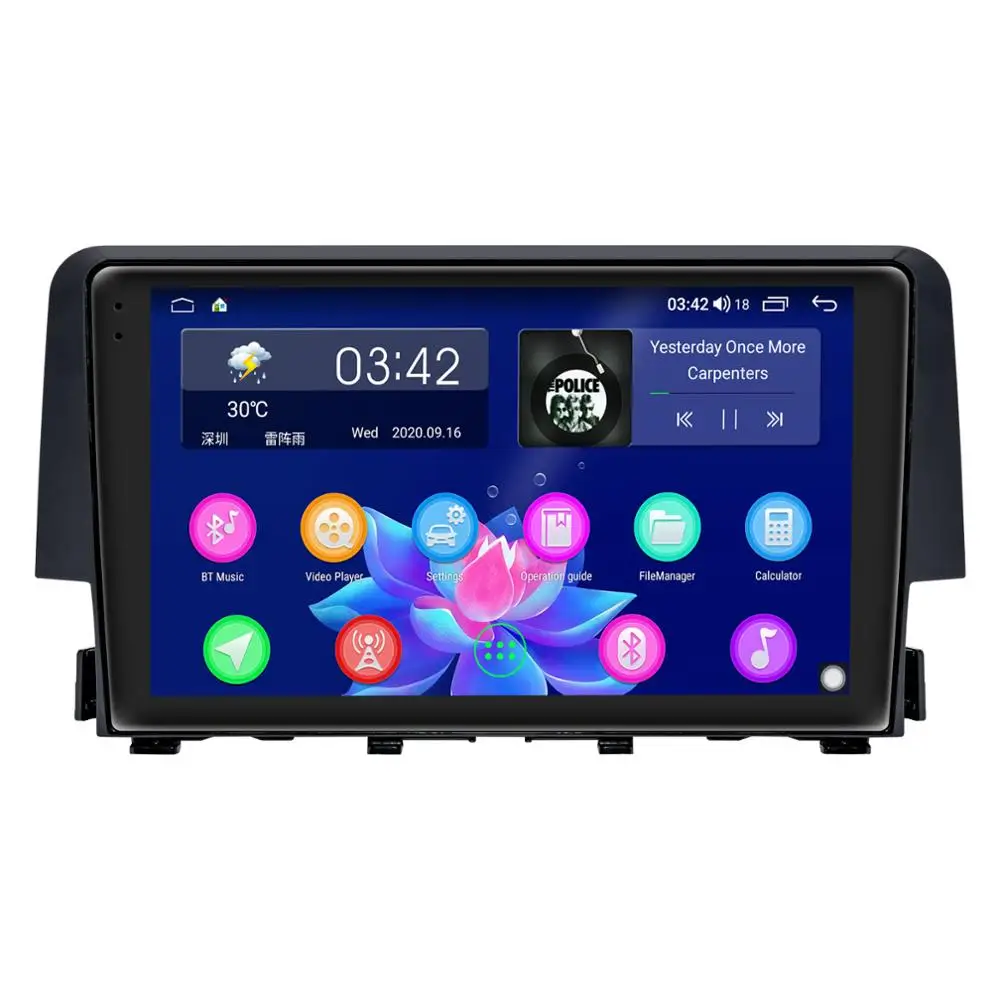 Автомагнитола 9 дюймов Android 10 мультимедиа для Honda Civic 2016 2017 2018 2019 поддержка Carplay OEM