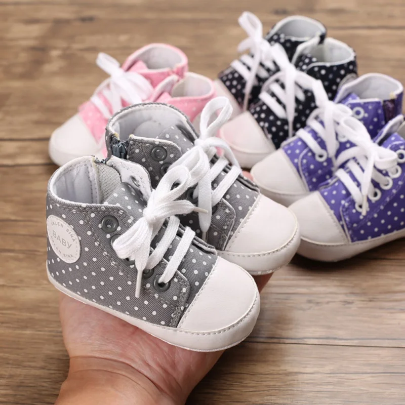 

2020 Canvas Classic Sports Sneakers Newborn Baby Boys Girls First Walkers Shoes Infant Toddler Soft Sole Anti-slip Baby Shoes