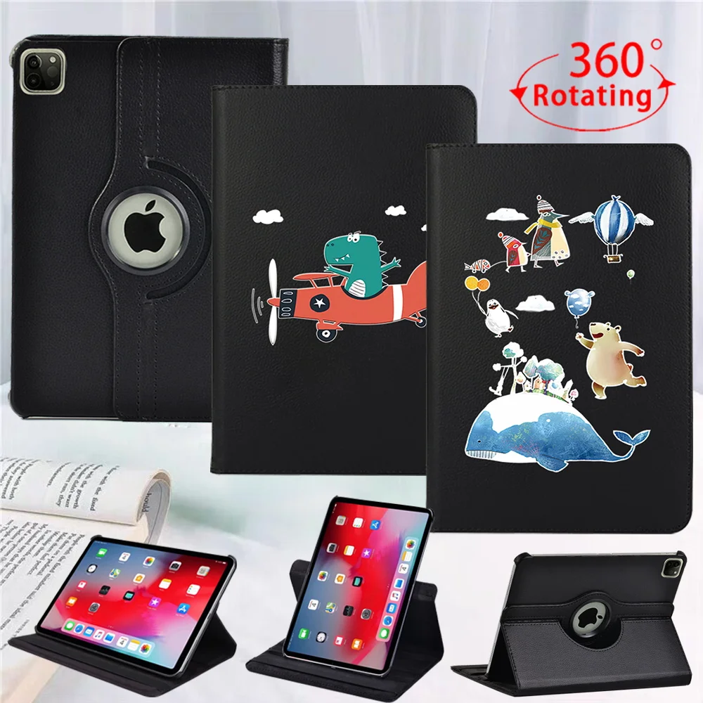

360 Rotating PU Leather Stand Cover for Apple IPad Air 4 10.9 inch 2020 Air 3 10.5" / Air 1 2 9.7 Inch Smart Tablet Case