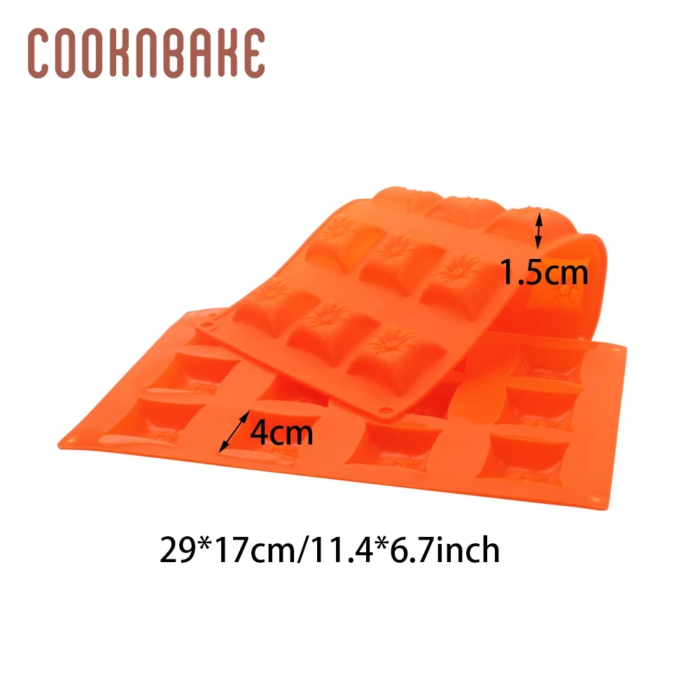 COOKNBAKE square silicone mold for candy chocolate pillow shape jelly cake decoration form 12 cavity ice cube craft gypsum mould | Дом и сад