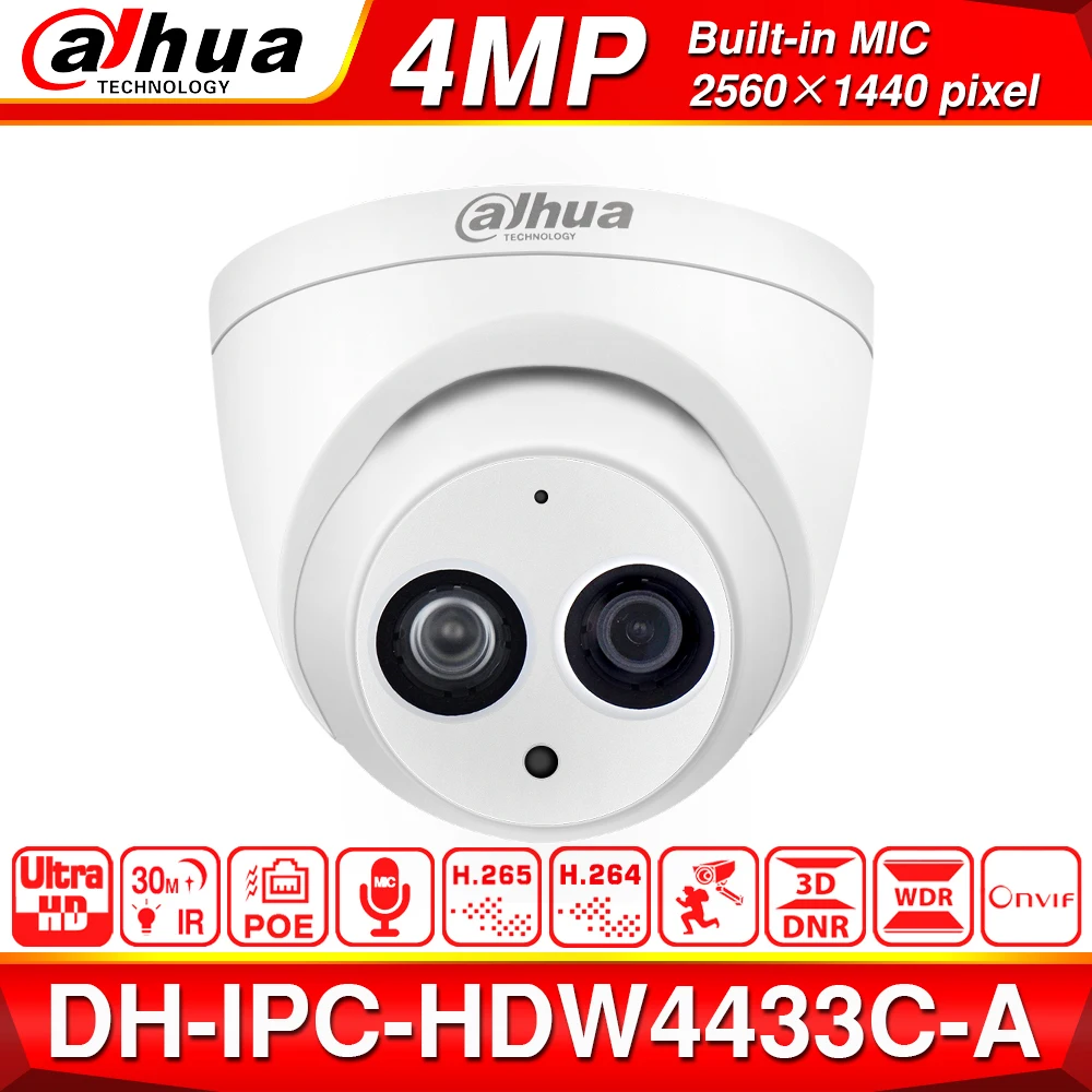 Dahua 4MP 8+ 4 камера безопасности Система 4MP IP камера IPC-HDW4433C-A 8CH POE NVR2108HS-8P-4KS2 система наблюдения P2P Удаленный просмотр