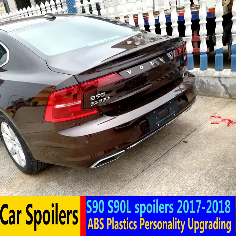 Для VOLVO S90 S90L 2017 2018 спойлер высокого качества ABS Материал заднее крыло автомобиля