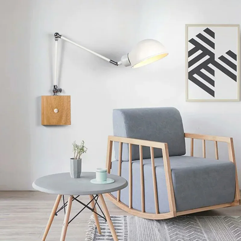 Лофт железная деревянная рука свет спальня прикроватный светильник для коридора