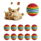 Разноцветные радужные мячики для обучения домашних животных, Интерактивная забавная игрушка, Нетоксичная, высокое качество, жевательные игрушки для кошек и собак из ЭВА