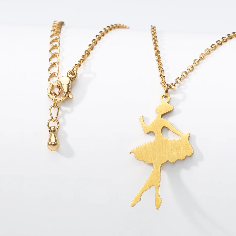 Изящная балерина женское колье из розового золота Женская балетная бижутерия