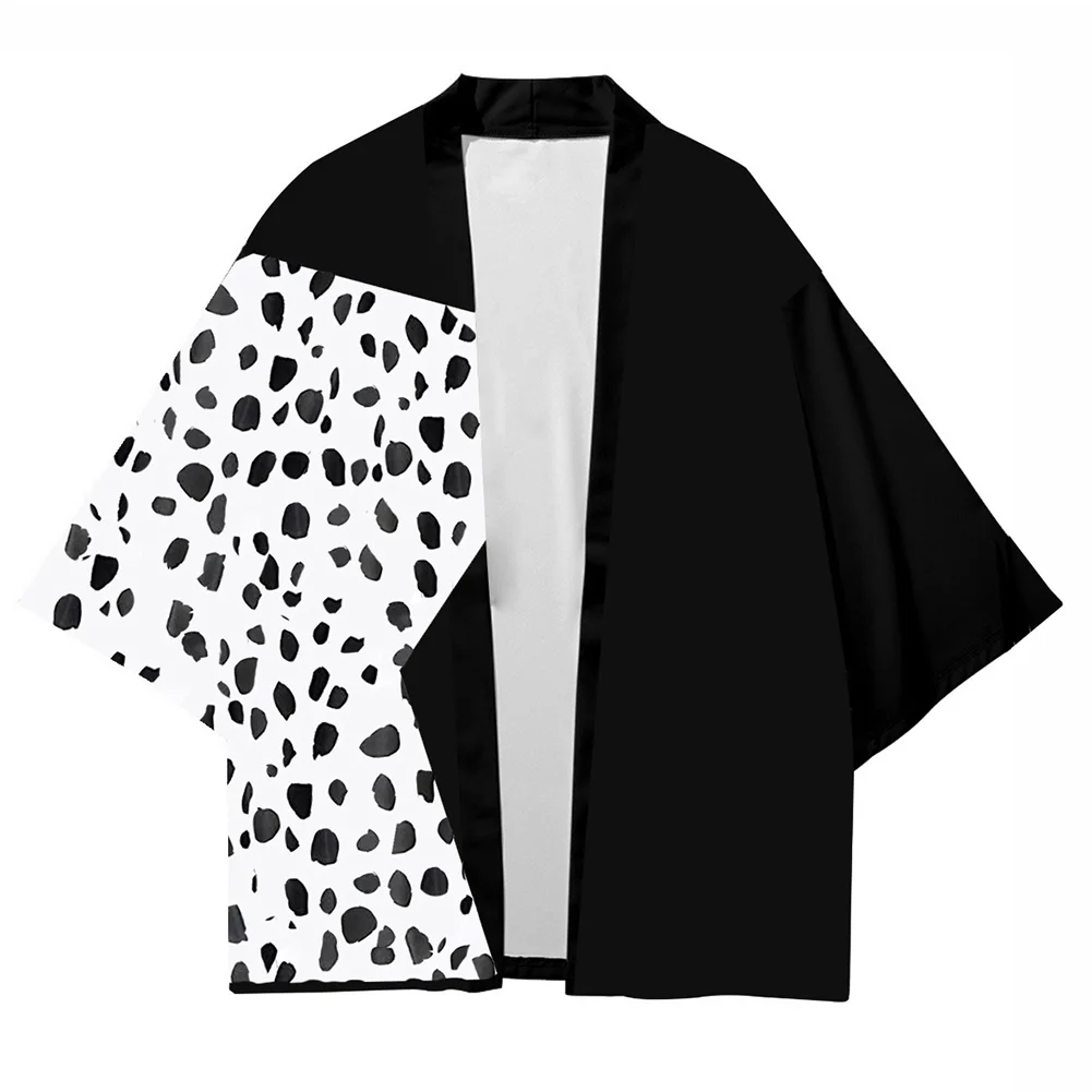 2021 Cruella Cloak Coat Cospaly Costume Cruella Cardigan Kimono Robe 101 Dalmatians Casual Coat