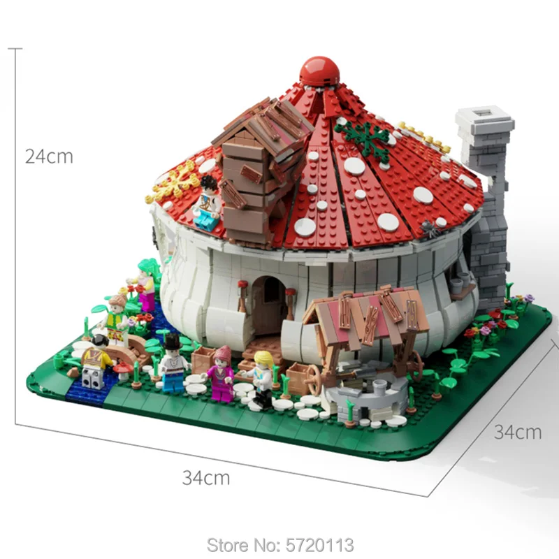 

Creative Mushroom house With lights 2633 PCS Fairy tale world Children DIY toys Christmas gifts Building Blocks Ideas 21318