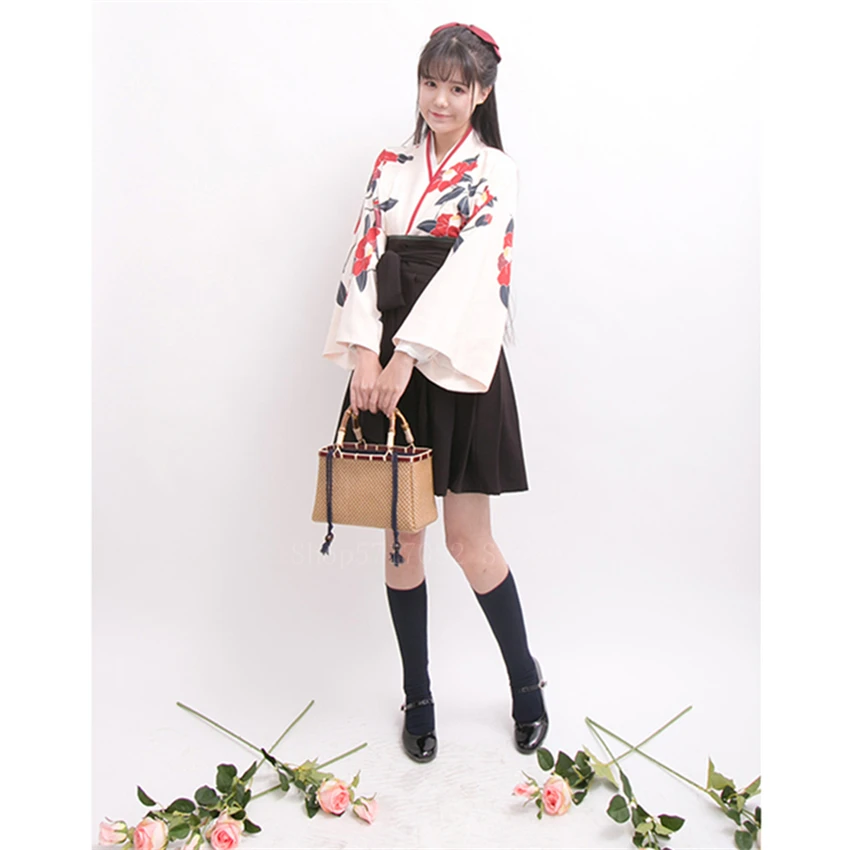 Кимоно Sakura Girl в японском стиле винтажное платье с цветочным принтом Женский