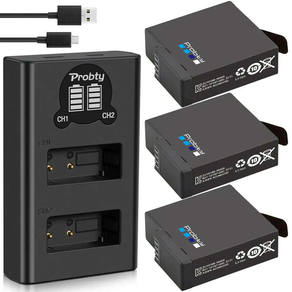 3BatteryWithCharger Аккумулятор 1680 мАч для GoPro hero 5 hero 6 hero 7 black Bateria Akku для GoPro hero 5 6 7 hero 5 AHDBT 501 аккумулятор+ светодиодный USB зарядное устройство - Цвет: 3BatteryWithCharger