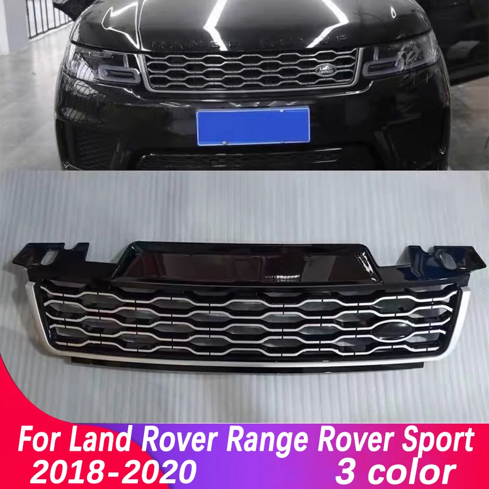 

For Land Rover Range Rover Sport 2018 2019 2020 Car Front Bumper Grille Centre Panel Exterior Styling Upper Grill with logo ABS