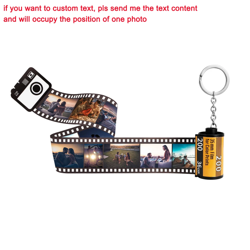 Customized Text Photo Film Memory Gifts Keychain Custom Roll Album Keyring DIY Personalized Keychains | Украшения и аксессуары