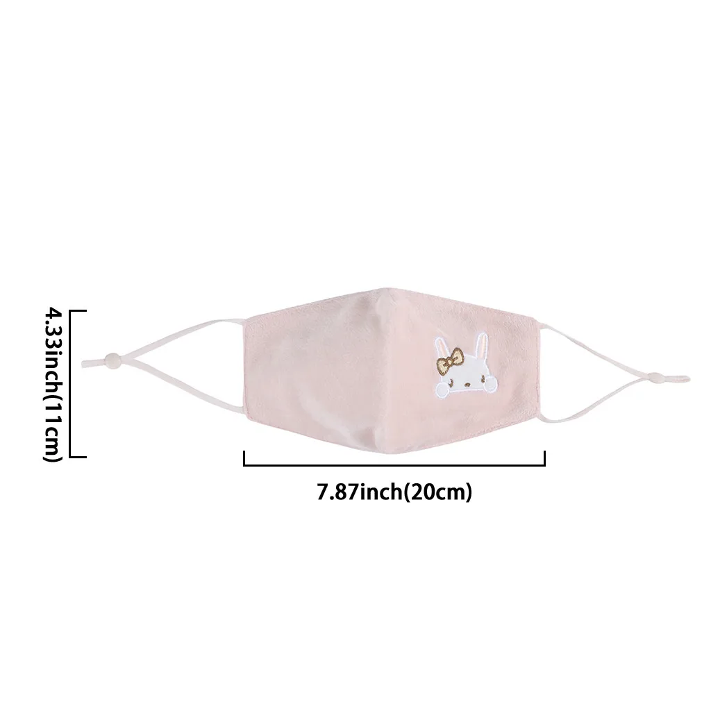 PM2.5 теплая маска для лица Kawaii милый кролик вышивка моющиеся маски Защитная