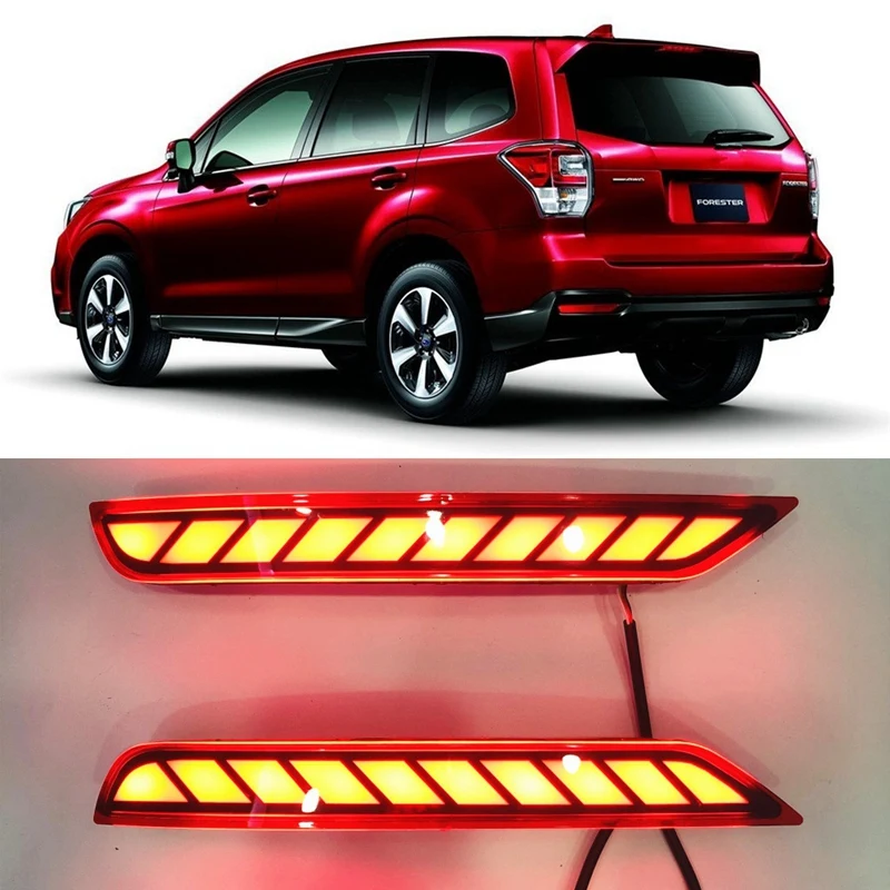 

Car LED Reflector Lamp Rear Fog Lamp Bumper Light Brake Light Dynamic Turn Signal for Subaru forester 2008 -2017