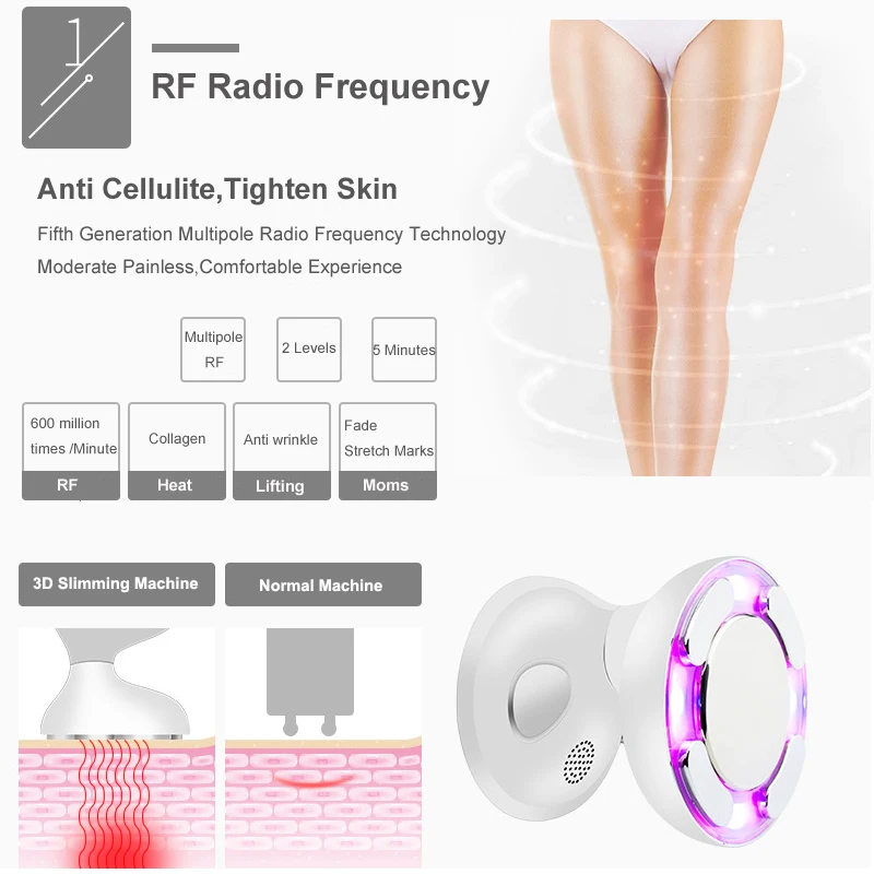 Koop Rf Ultrasone Cavitatie Afslanken Massager Body Fat Burner Anti Cellulitis Radiofrequentie Gezicht Lifting Ultrasound Schoonheid Machine