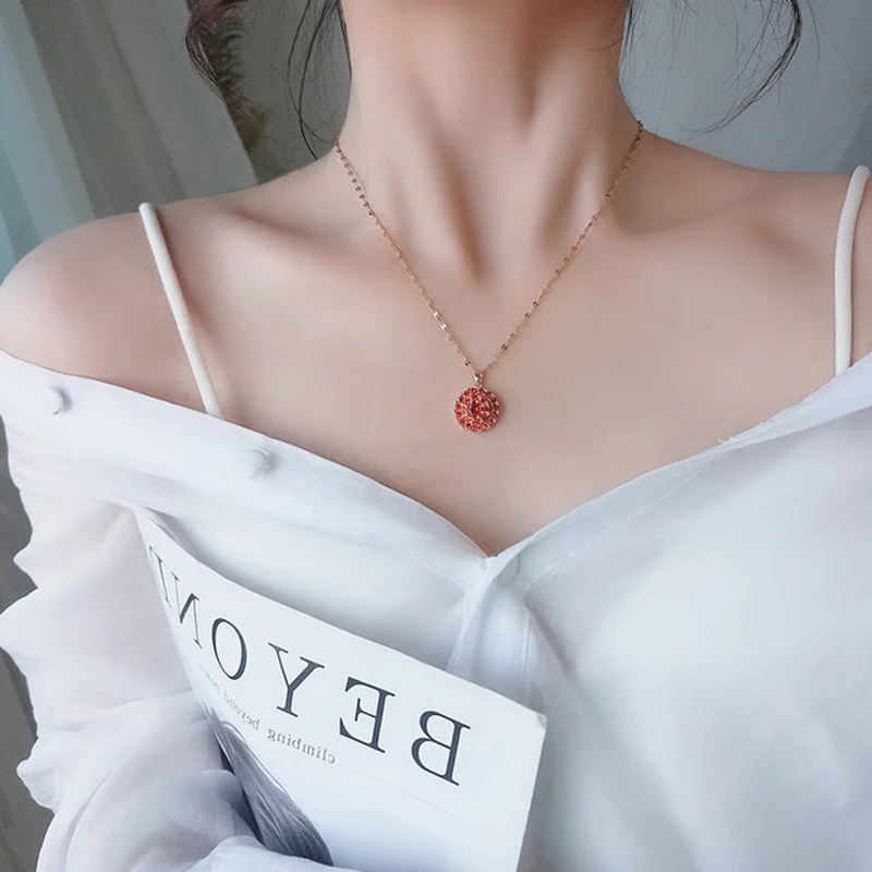 

YUNAO Explosive Jewelry Necklace Female Zircon Necklace 18k Pendant Temperament Necklace Lovers Gift Necklace