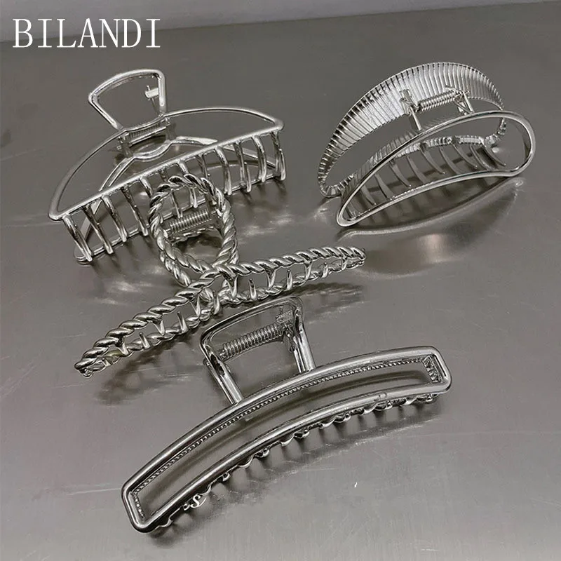 

Bilandi 2021 New Hyperbole Big Metal Hair Claw Clips Big Size Makeup Hair Styling Barrettes Hairpin for Women Hair Accessories